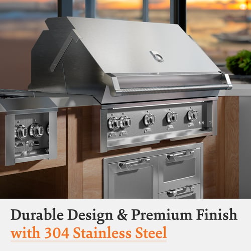 Hestan 42" Built-In Grill 3 Trellis Burners 1 Sear Burner Rotiss