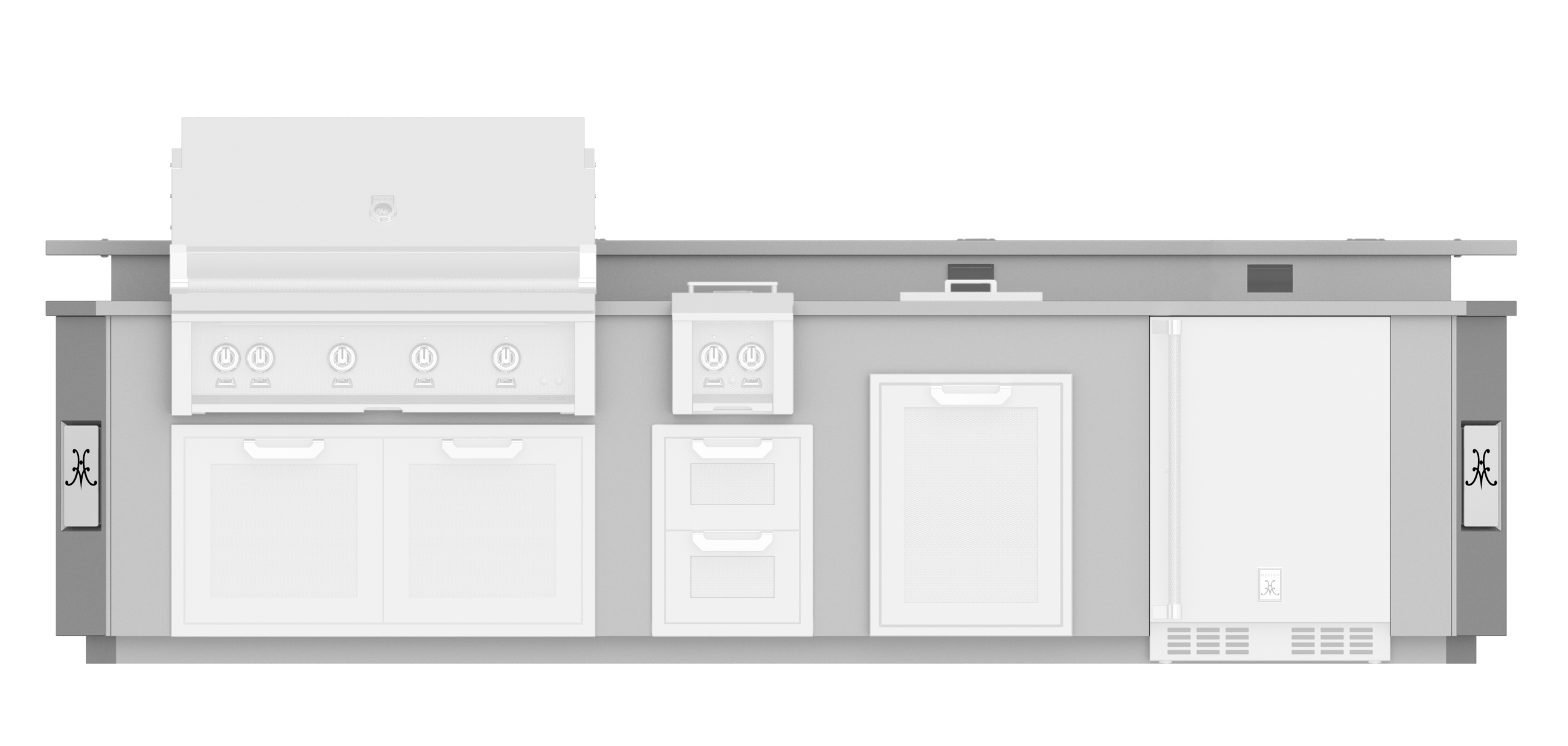Hestan Grill Entertainment Suite Stainless Countertop Bar Foot