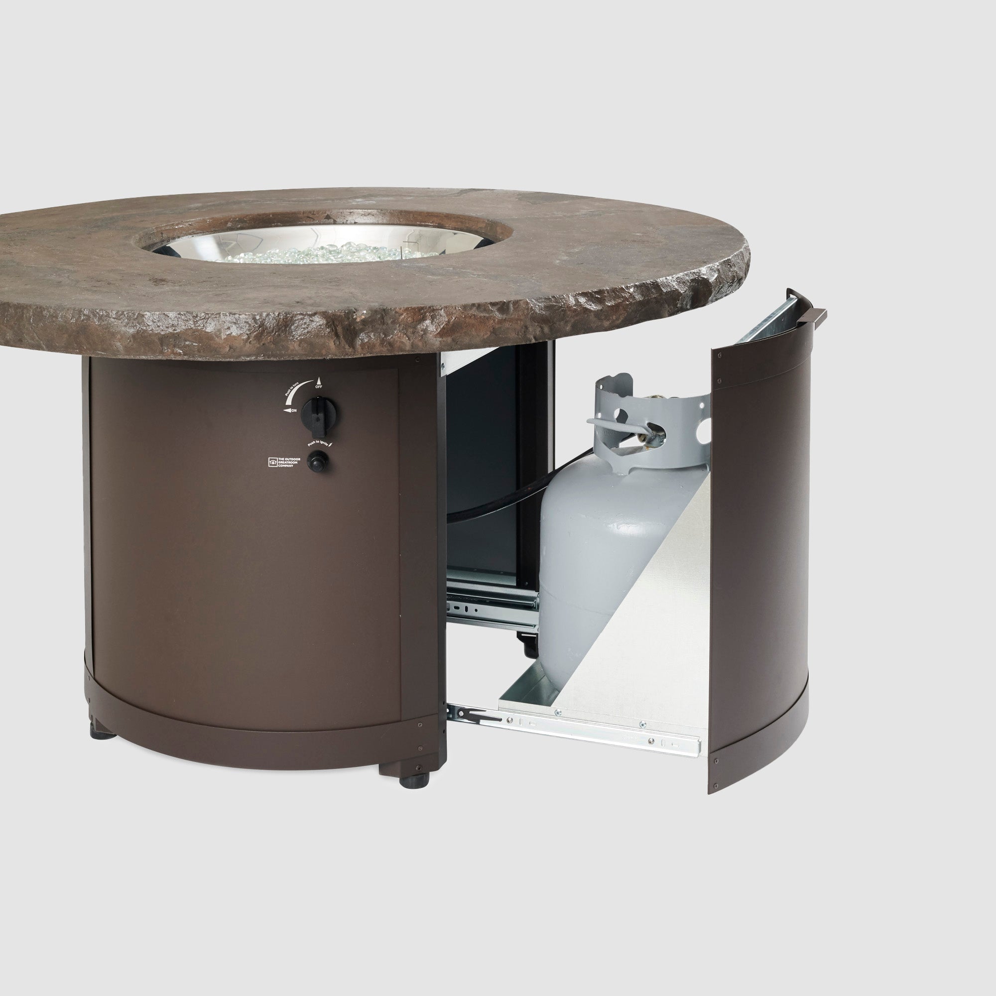 White Onyx Chat High Fire Pit Table