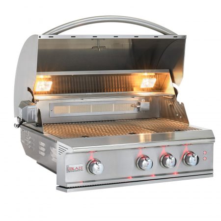 Blaze Professional LUX 34-Inch 3 Burner Built-In Gas Grill With Rear Infrared Burner (Propane)