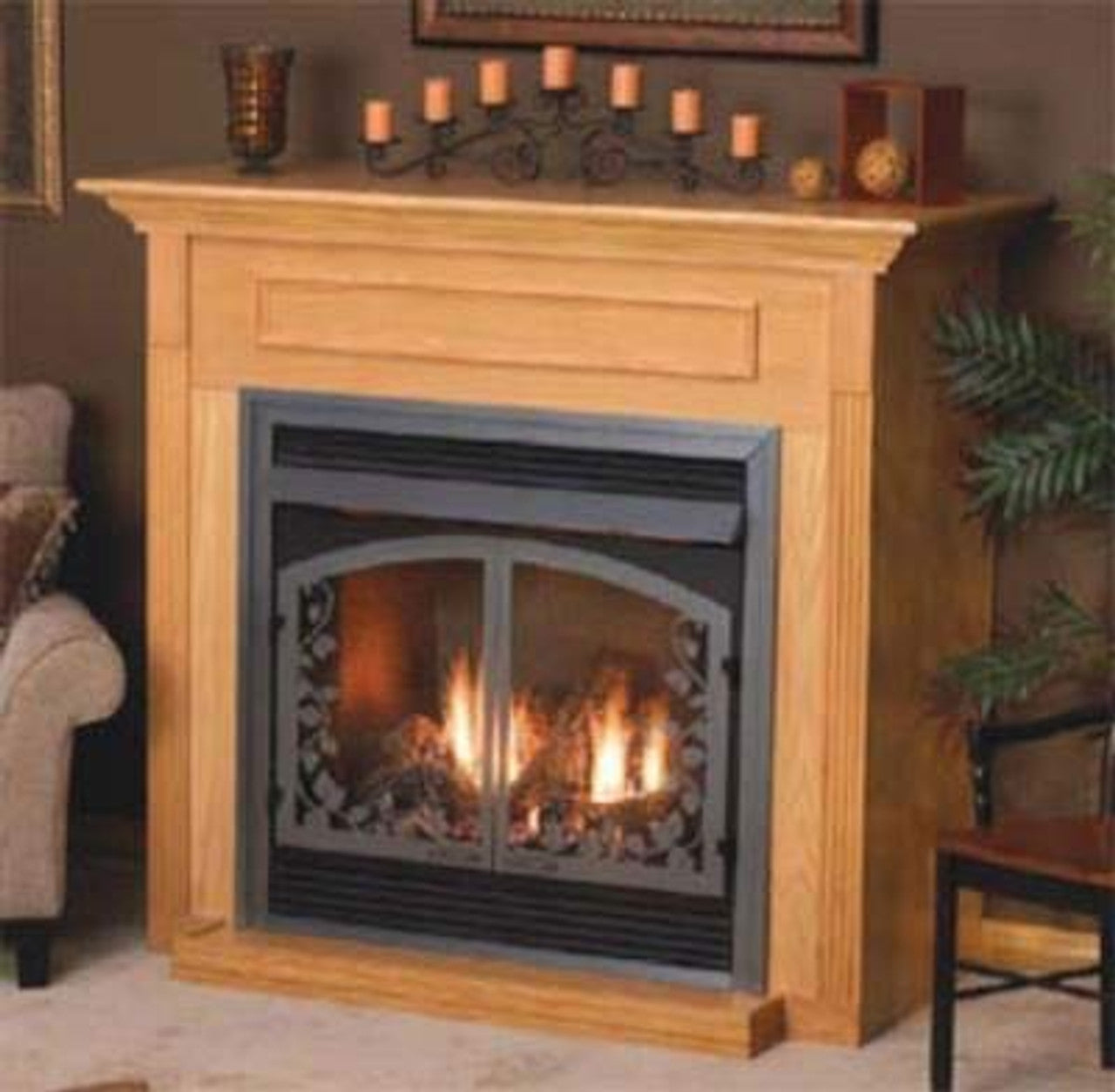 Empire Comfort Systems Standard Cabinet Mantel With Base - Oak - Embf3So