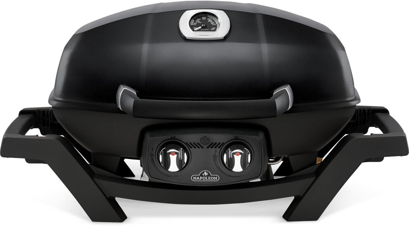 Napoleon TravelQ PRO285X Portable LP Gas Grill with Scissor Cart, Black
