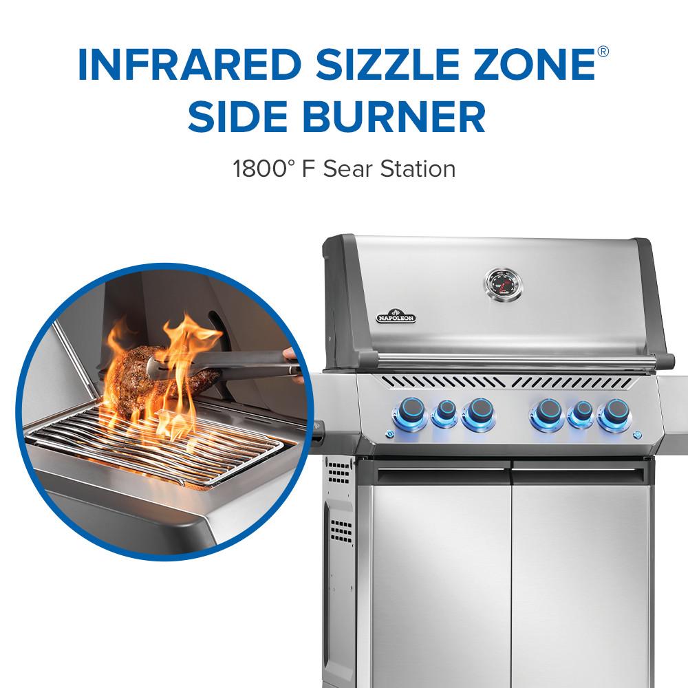 Prestige 500 NG Grill with Infrared Side and Rear Burners, SS