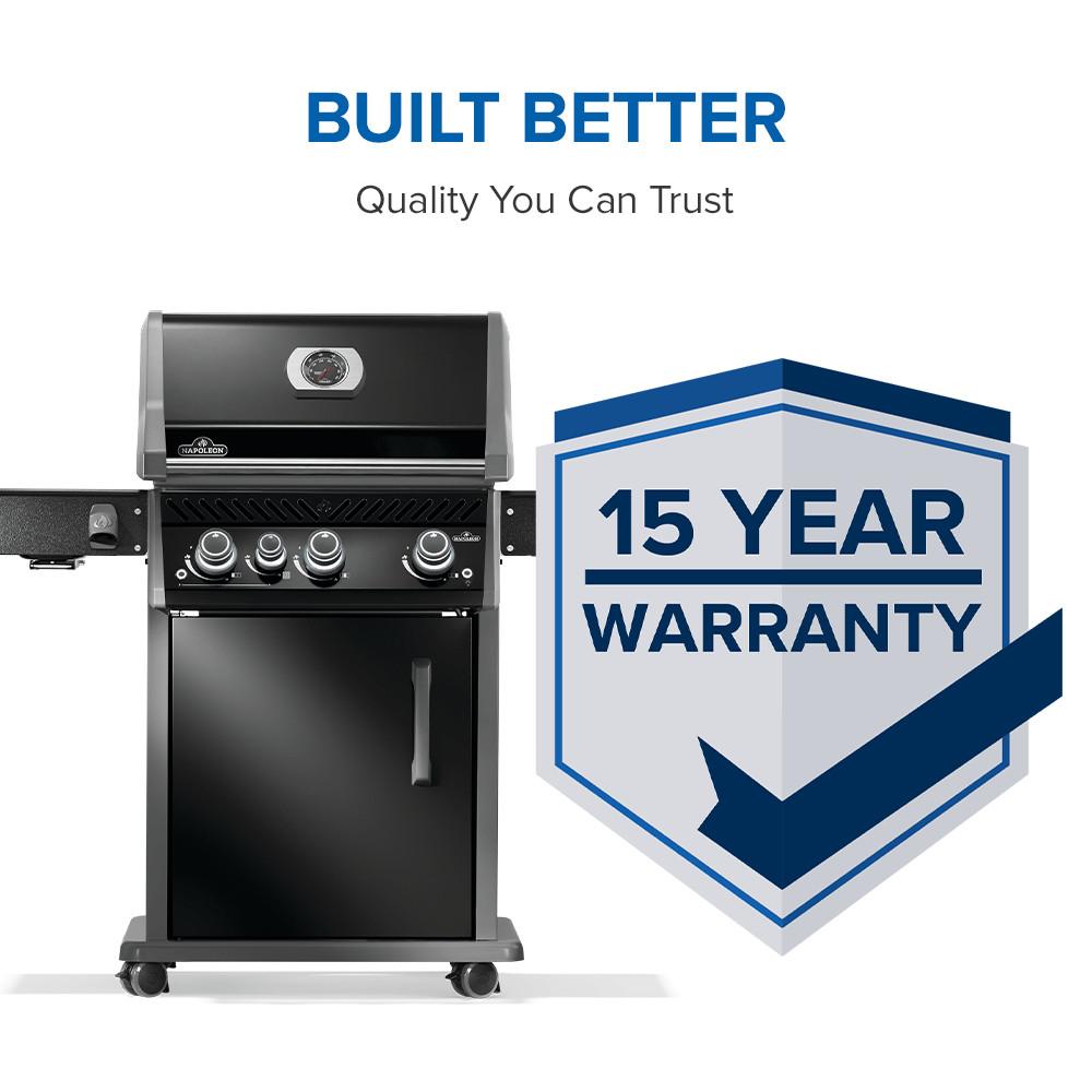 Napoleon Rogue PRO 425 SIB LP Gas Grill with Infrared Side Burners, Black
