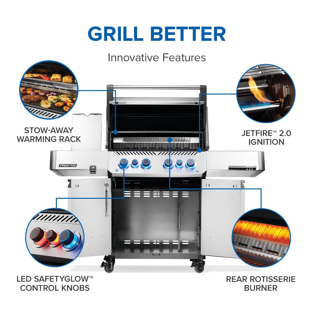 Prestige 500 NG Grill with Infrared Side and Rear Burners, SS